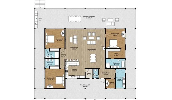10 Denah Rumah Minimalis 3 Kamar yang Paling Banyak Dicari 2 Denah Rumah Minimalis 3 Kamar yang Bikin Betah di Rumah